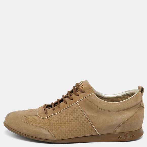 Louis Vuitton Beige Suede Low Top Sneakers Size 36.5 - Picture 1 of 7
